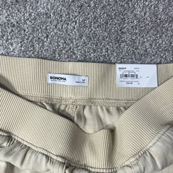 Sonoma Pants Womens Medium Tapered Crop Comfort Waistband Momcore Lounge Wear - Picture 3 of 8